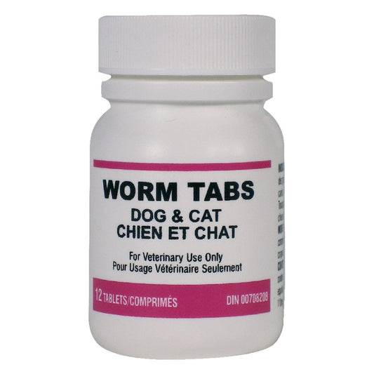 DVL Worm Tabs Dog and Cat 12 Tablets bottle
